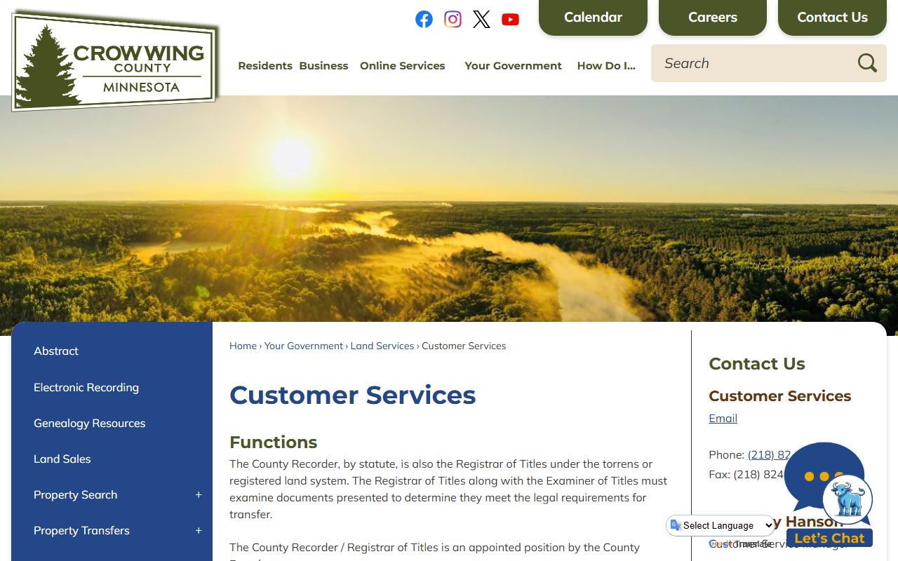 Crow Wing County Property Records - Property Services Department Page