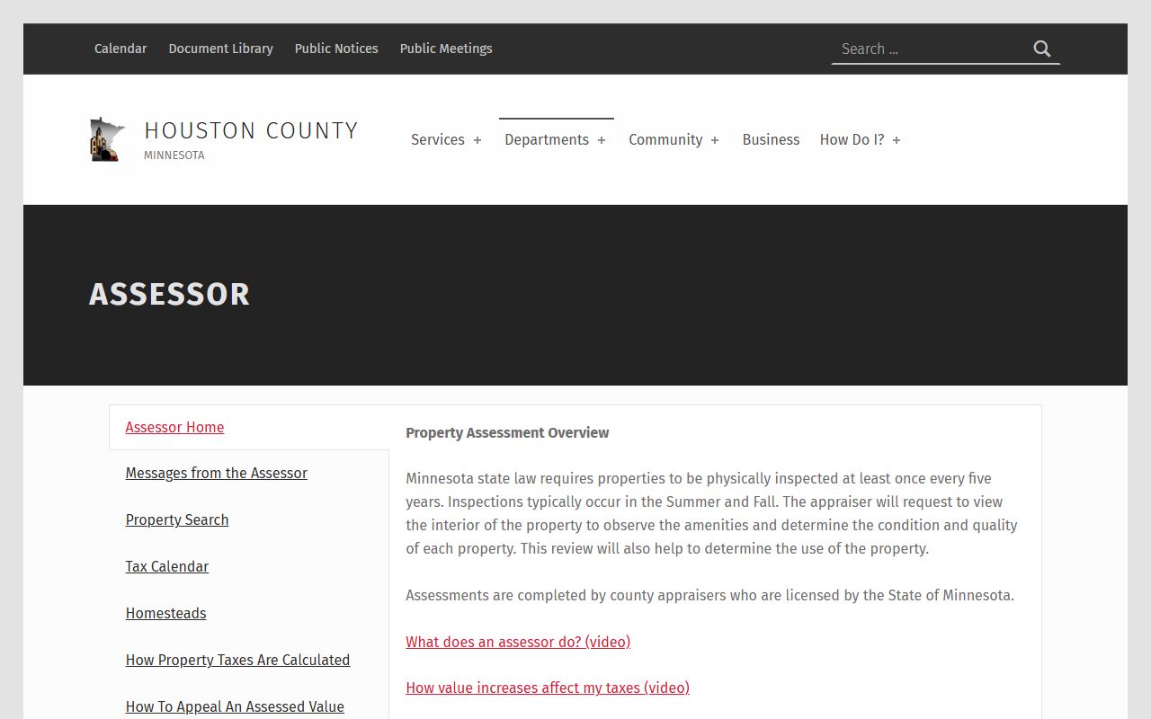 Houston County Property Records - Assessor office property valuation information