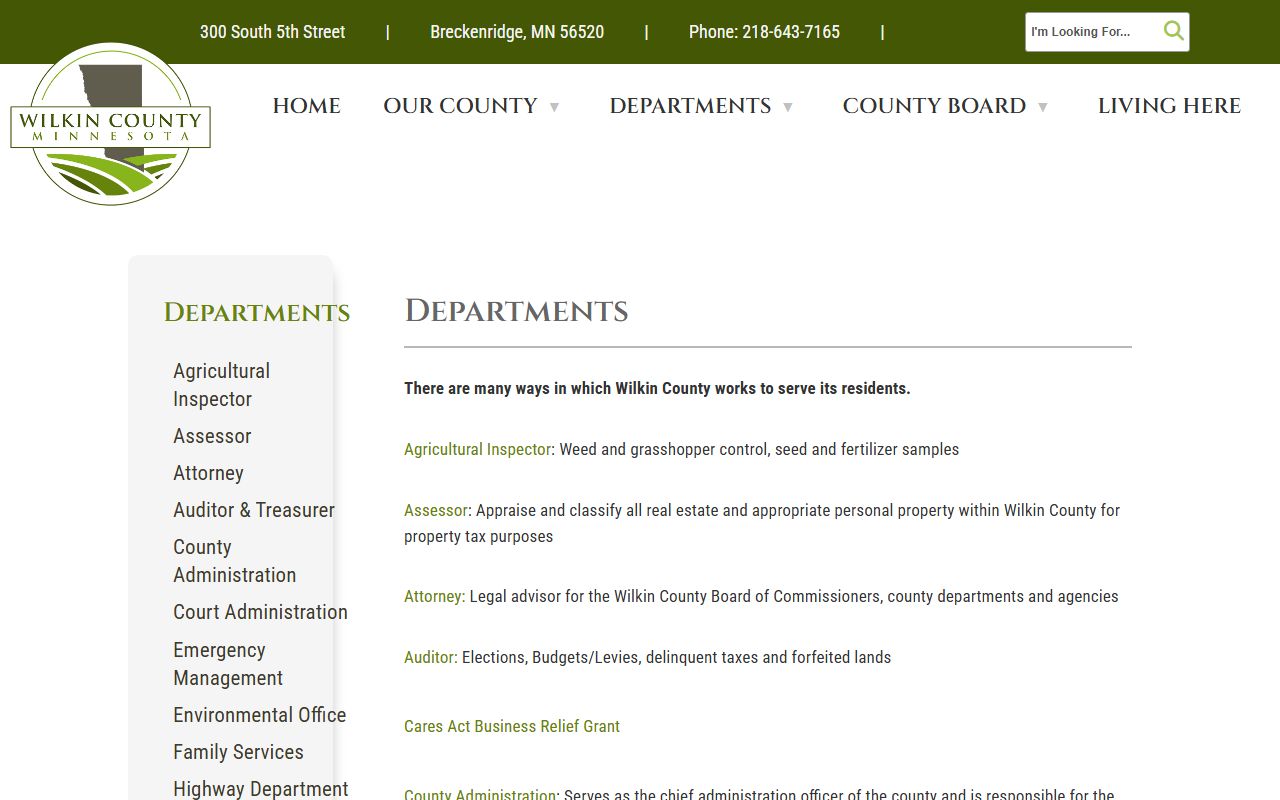 Wilkin County Property Records - County Recorder Department Page